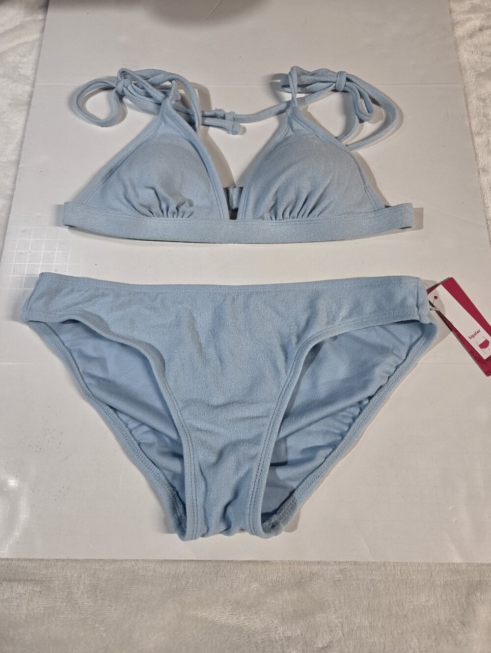 Xhilaration Light Blue Triangle Bikini Set
